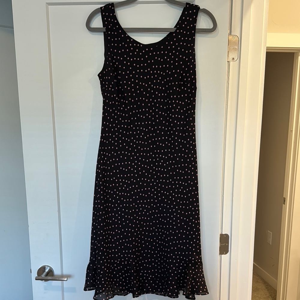 Elegant Black Polka Dot Dress